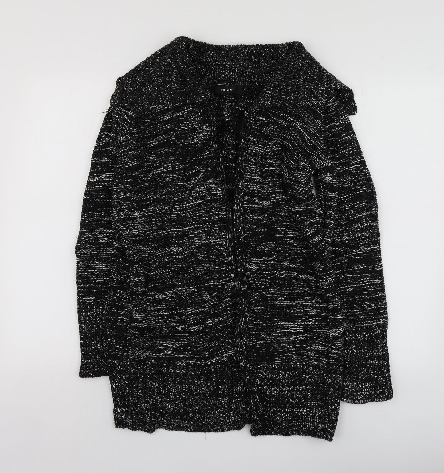 Forever21 Womens Grey V-Neck  Acrylic Cardigan Jumper Size M