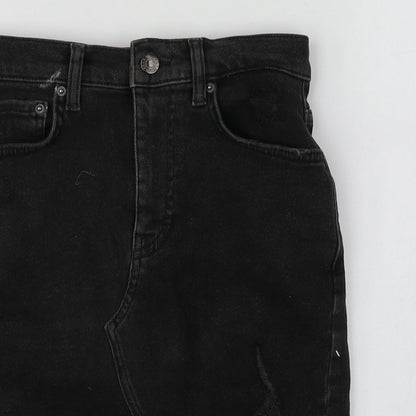Pull&Bear Womens Grey  Cotton Mini Skirt Size S