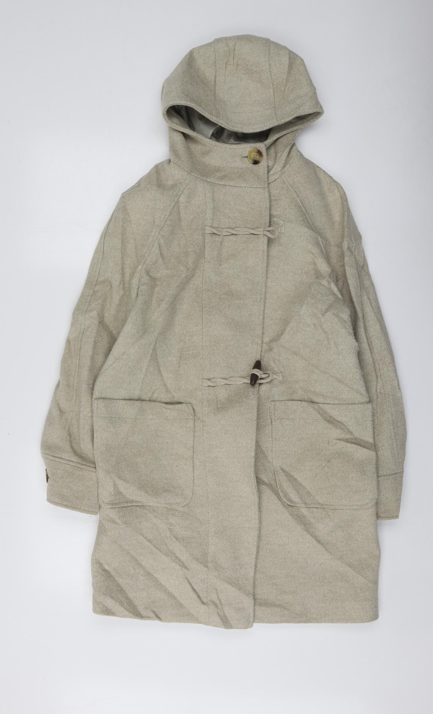 M&S Womens Beige   Pea Coat Coat Size 8