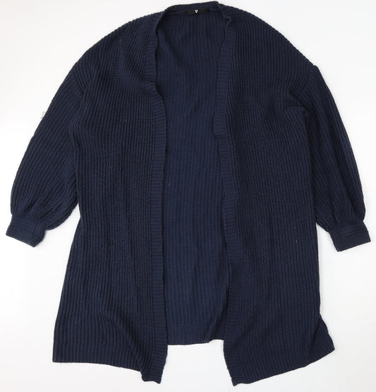 Very Womens Blue V-Neck  Acrylic Cardigan Jumper Size 14