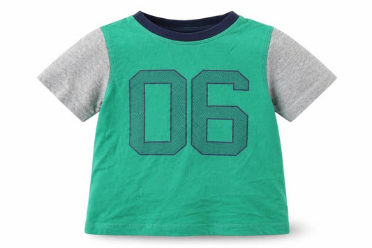 George Boys Green  Cotton Basic T-Shirt Size 3-4 Years Round Neck