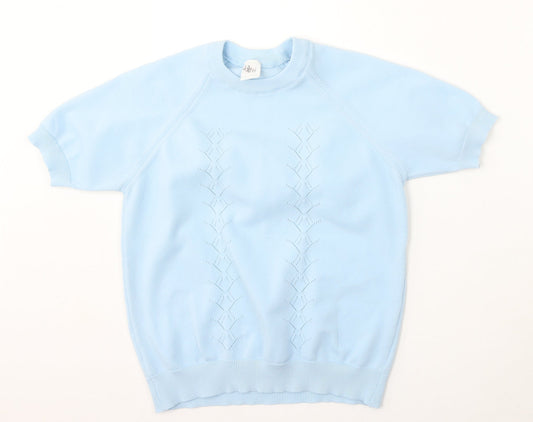 Preworn Womens Blue Round Neck  Polyester Pullover Jumper Size M