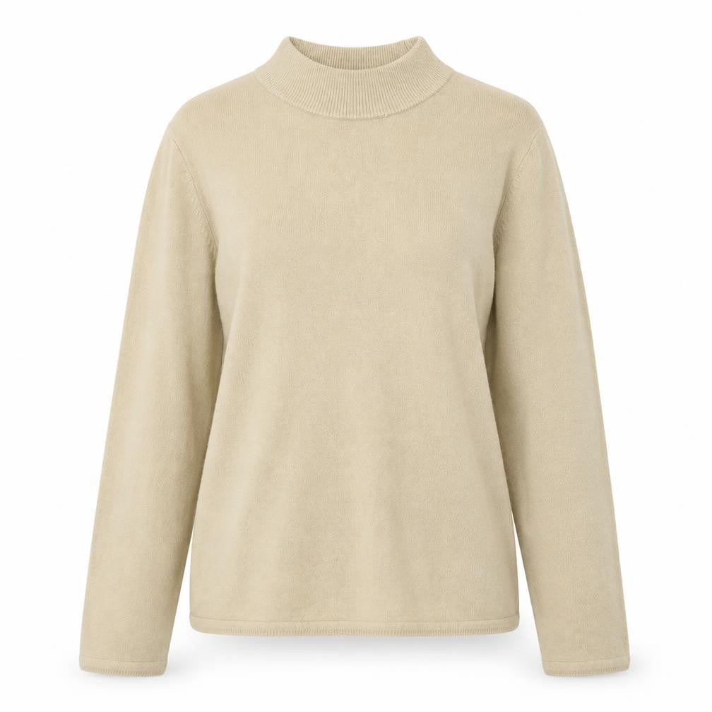 Bonmarché Womens Beige Round Neck Acrylic Pullover Jumper Size S
