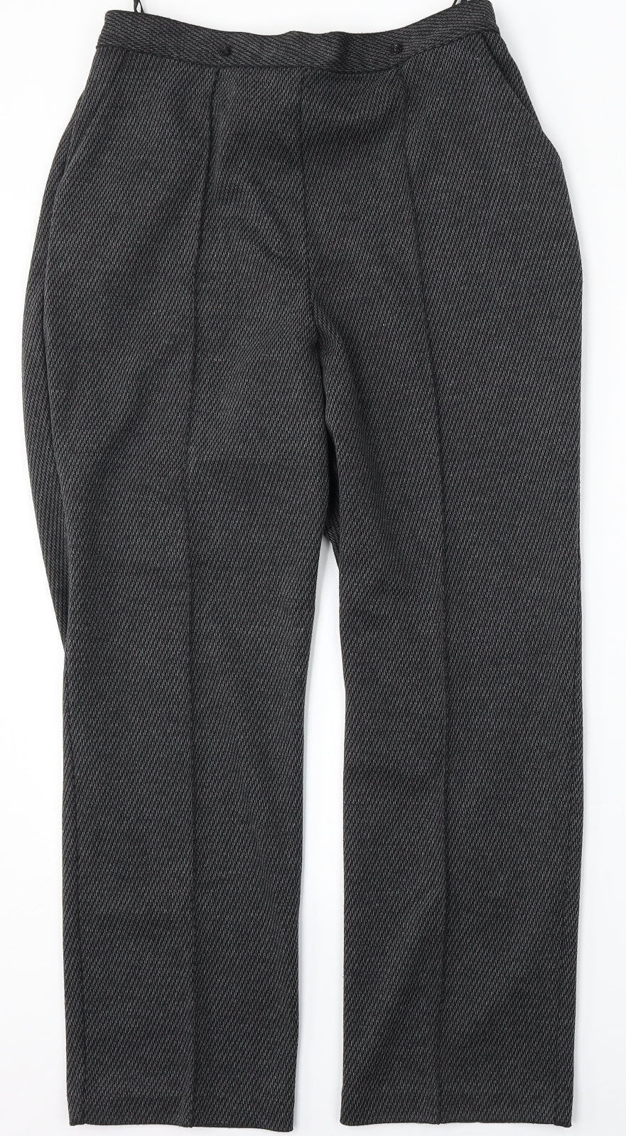 Papaya Womens Grey Geometric Polyester Trousers  Size 12 L27 in Regular