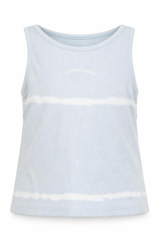 Primark Girls Blue  Cotton Basic Tank Size 7-8 Years Round Neck  - Day dreamer