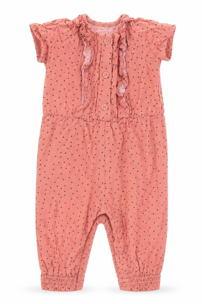 Primark Orange Polka Dot Viscose Jumpsuit Outfit/Set Size 6-9 Months  Button