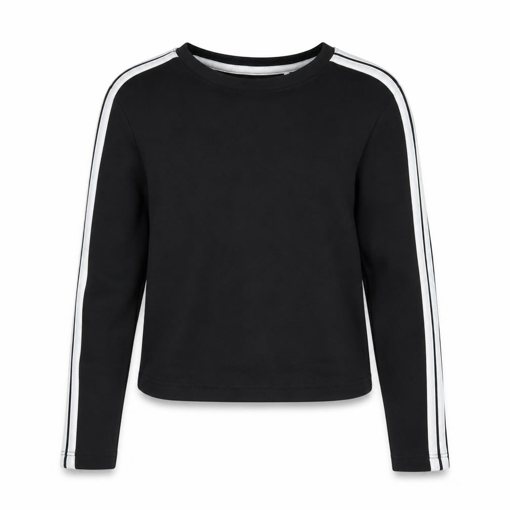 George Girls Black  Cotton Pullover Sweatshirt Size 7-8 Years   - Cropped