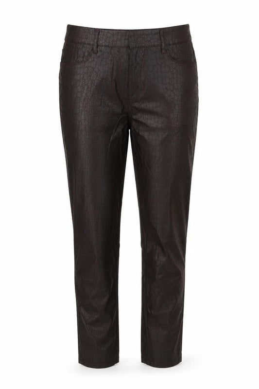 NEXT Womens Brown Animal Print Viscose Pedal Pusher Trousers Size 12 L30 in Regular