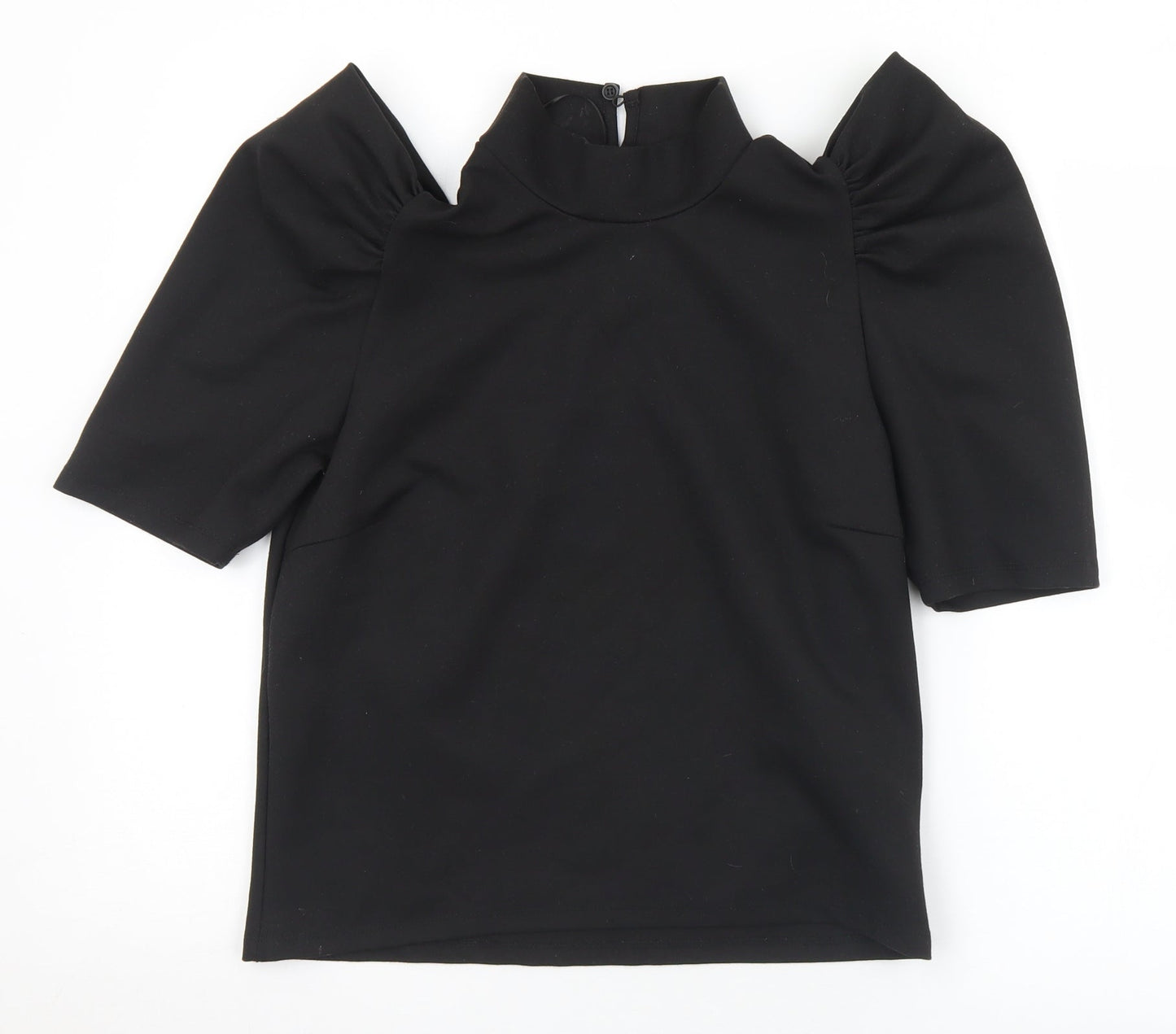 Pieces Womens Black  Viscose Jersey T-Shirt Size M Mock Neck