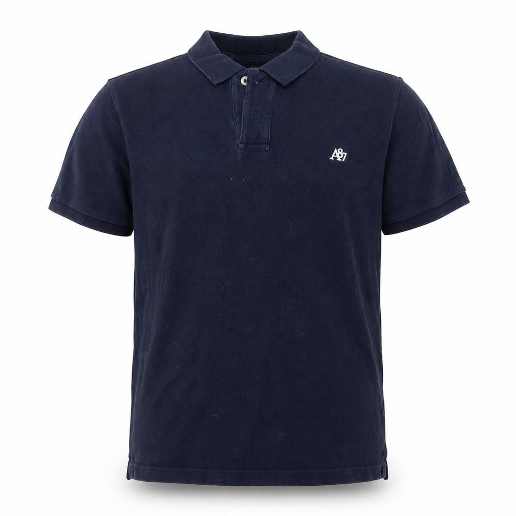 Areopostale Mens Blue  Cotton  Polo Size L Collared Button
