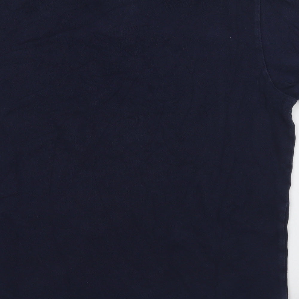 Areopostale Mens Blue  Cotton  Polo Size L Collared Button
