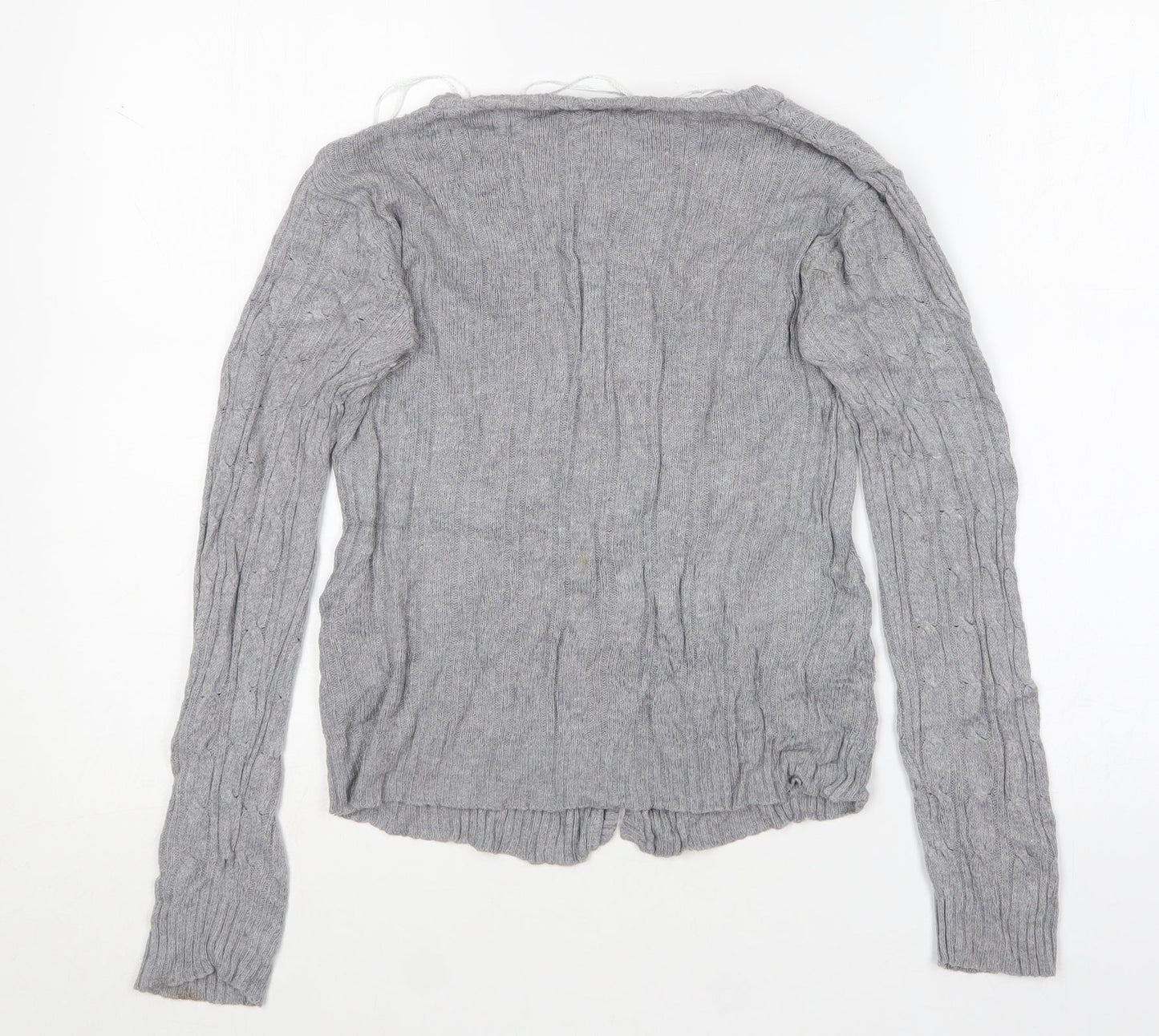 Brave Soul Womens Grey V-Neck  Viscose Cardigan Jumper Size XS