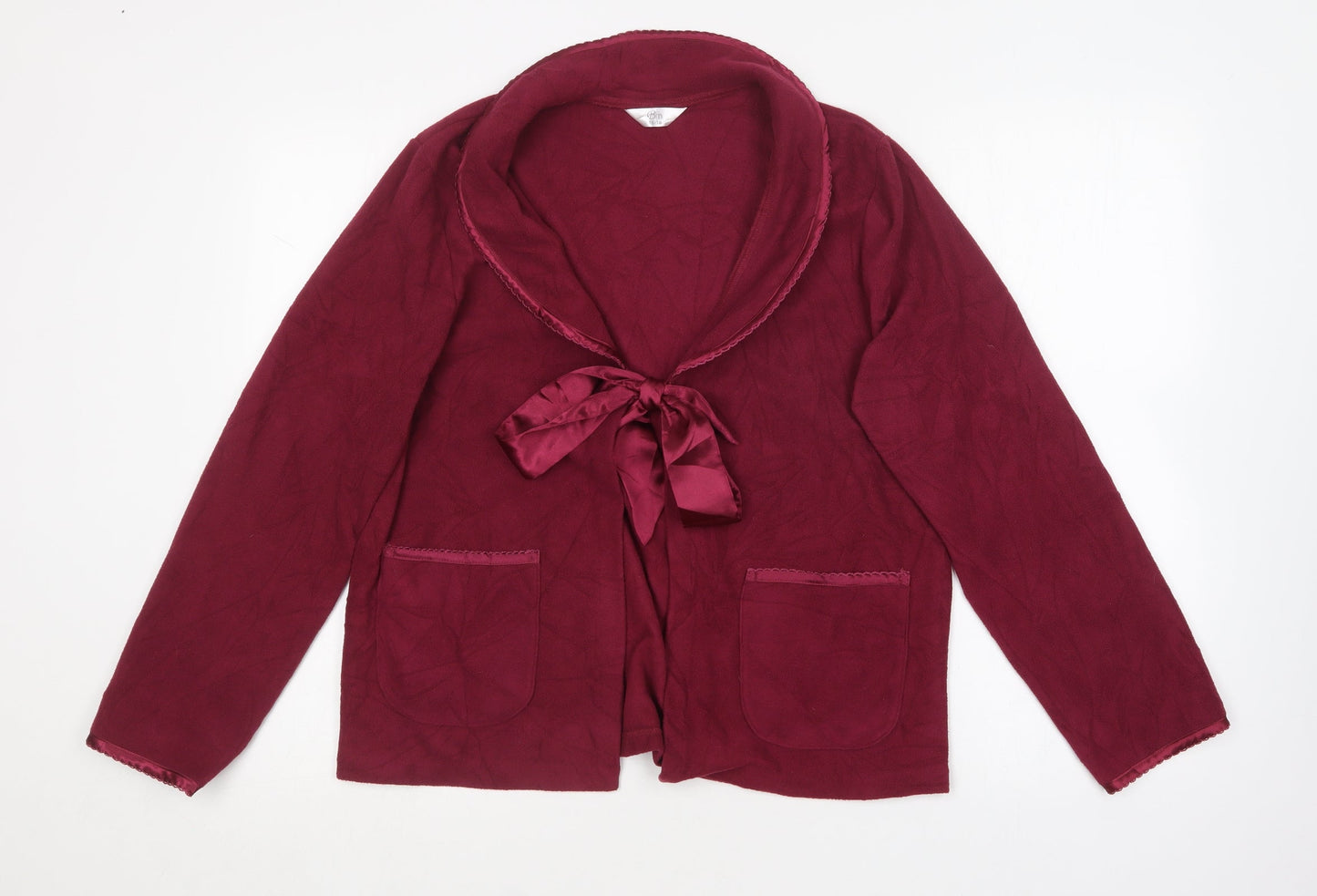 BM Womens Purple Collared  Polyester Cardigan Jumper Size 16
