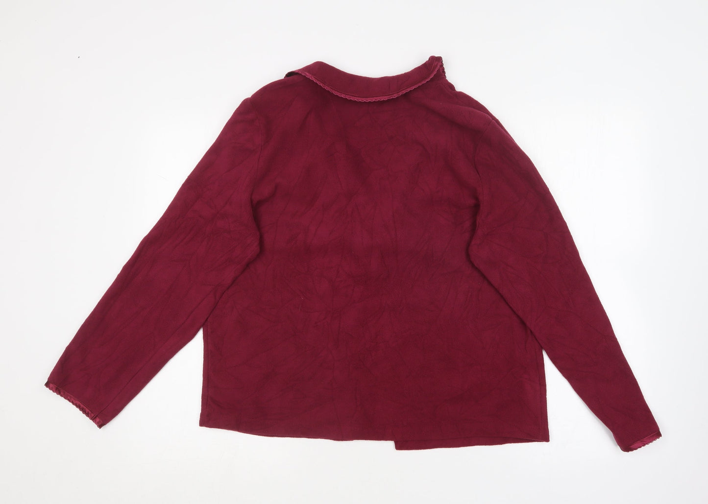 BM Womens Purple Collared  Polyester Cardigan Jumper Size 16