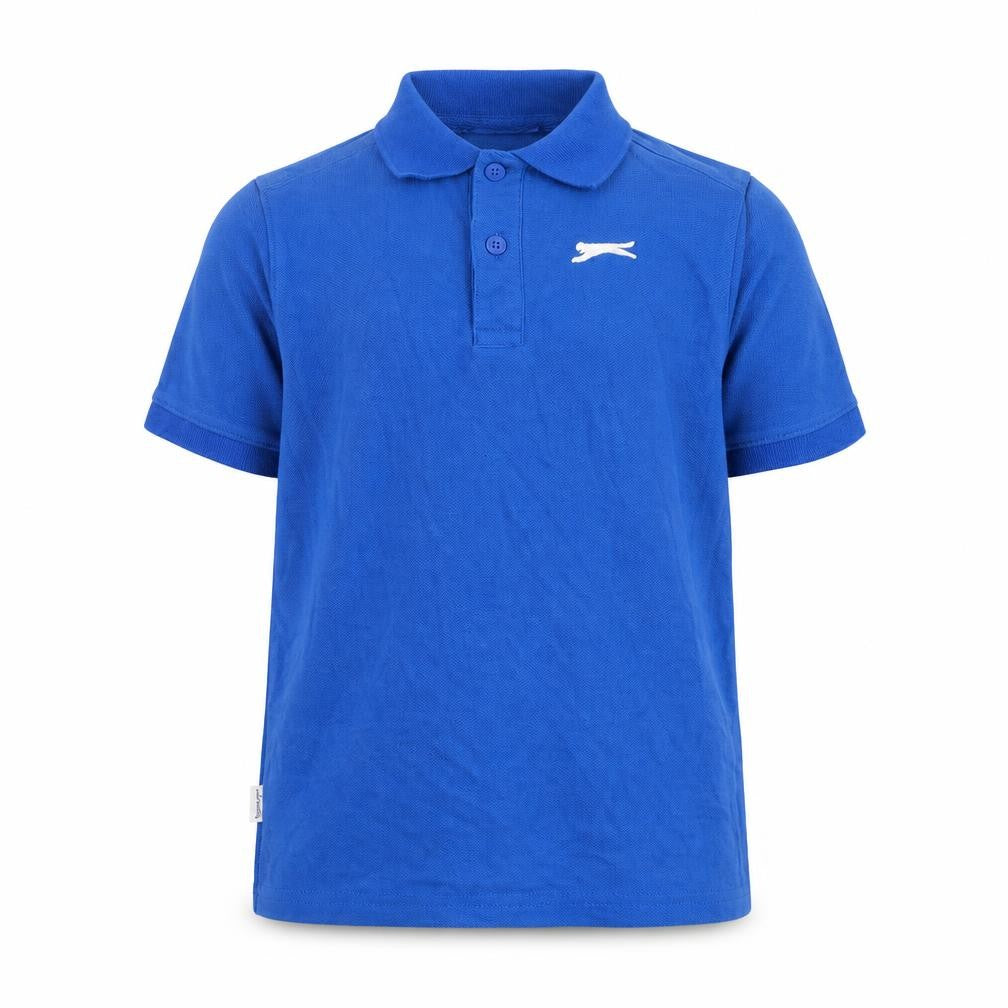 Slazenger Boys Blue  Polyester Basic Polo Size 9-10 Years Collared Pullover