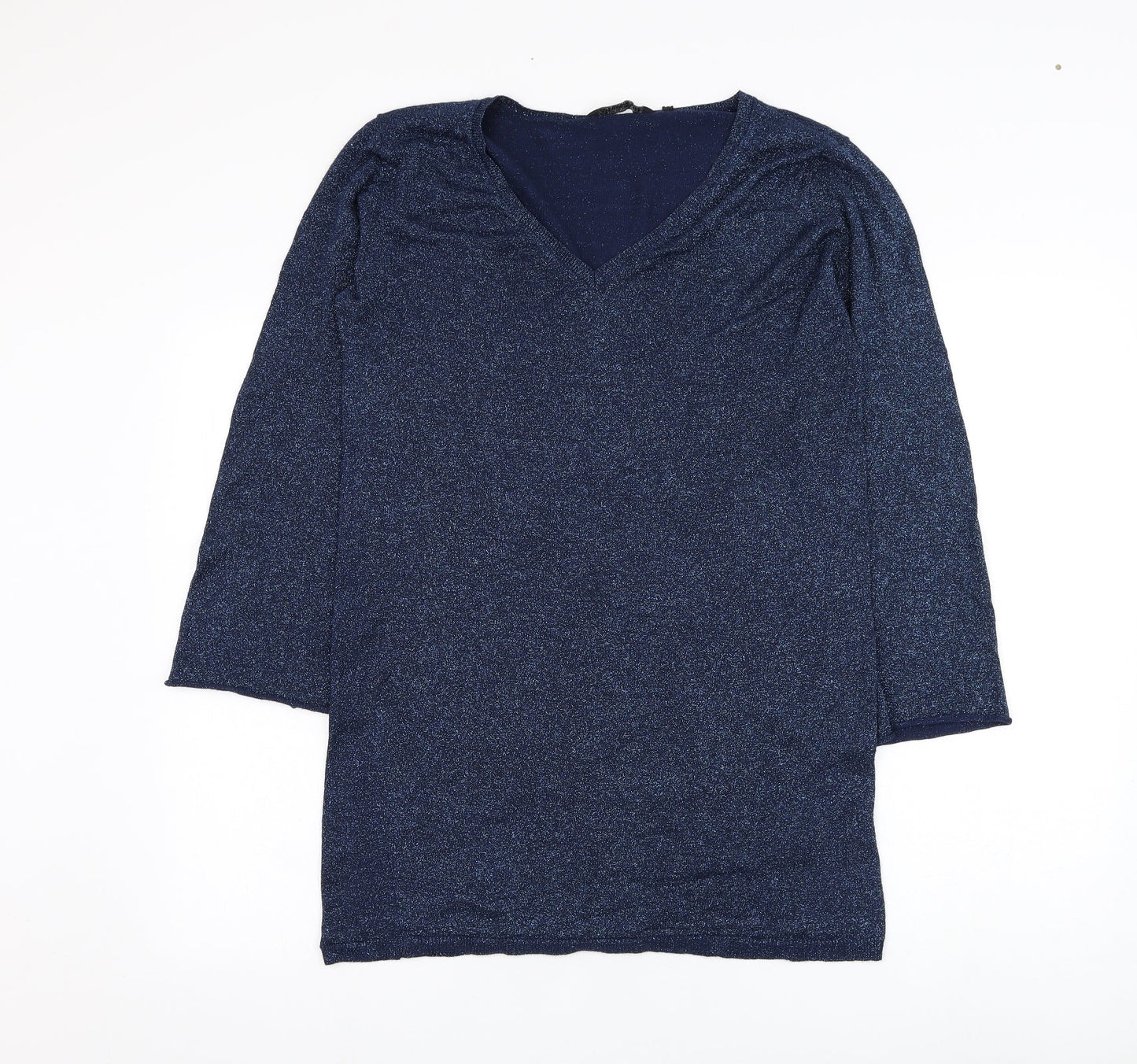 Brave Soul Womens Blue Round Neck  Viscose Pullover Jumper Size L