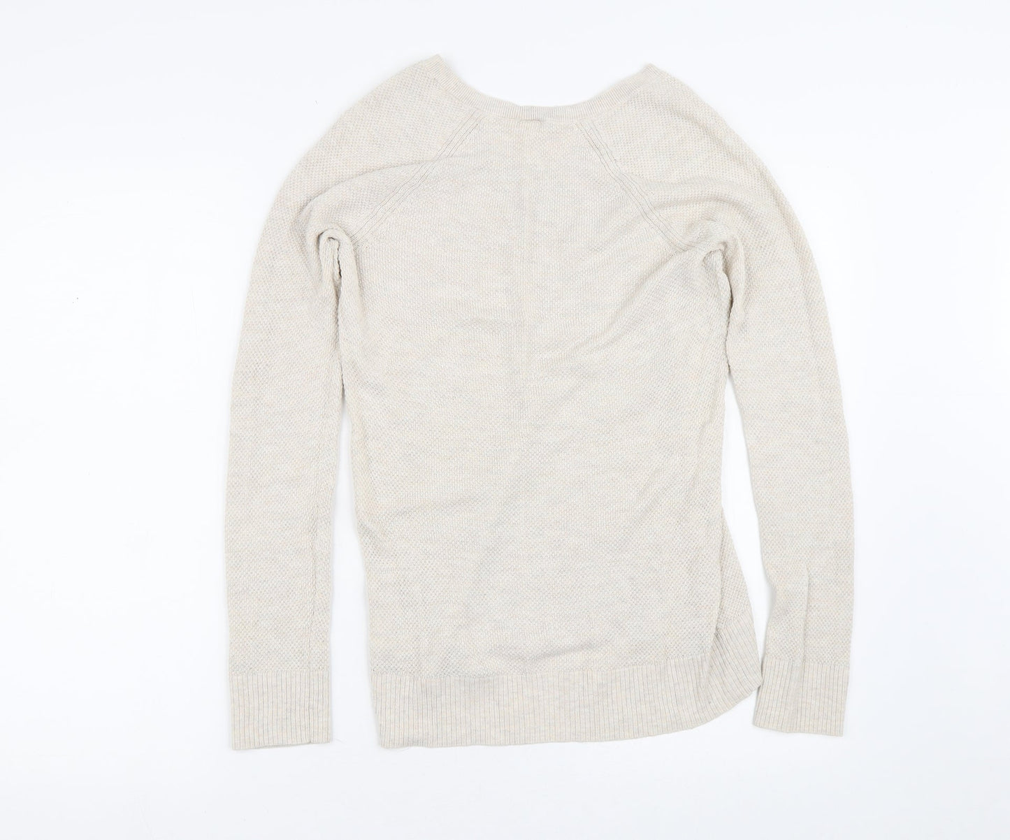 Gap Womens Beige V-Neck  Cotton Pullover Jumper Size XS