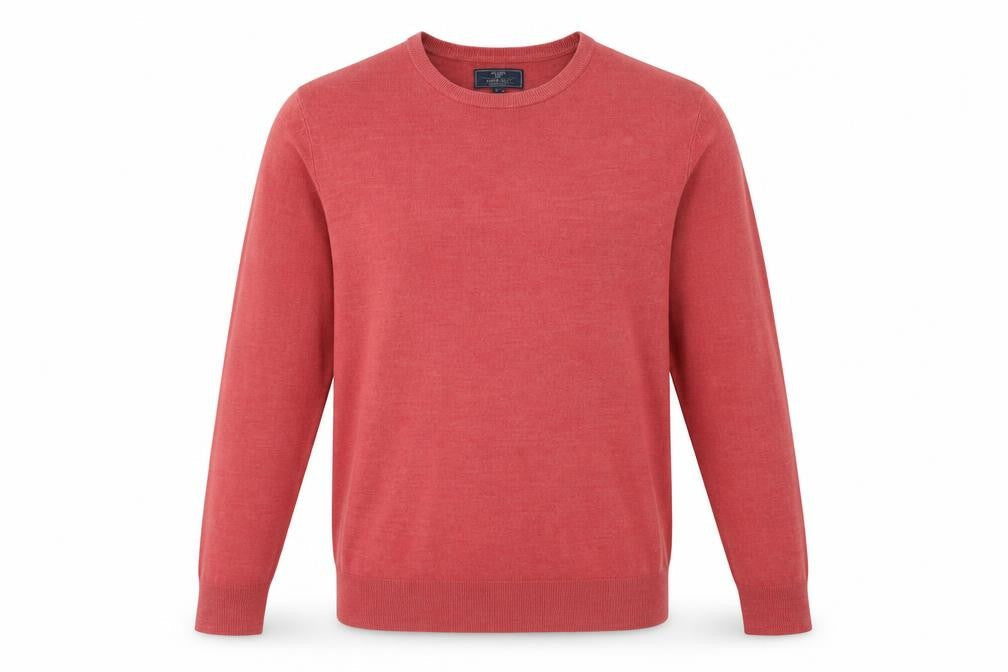 Atlantic Bay Mens Pink Crew Neck  Acrylic Pullover Jumper Size XL