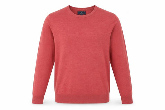 Atlantic Bay Mens Pink Crew Neck  Acrylic Pullover Jumper Size XL