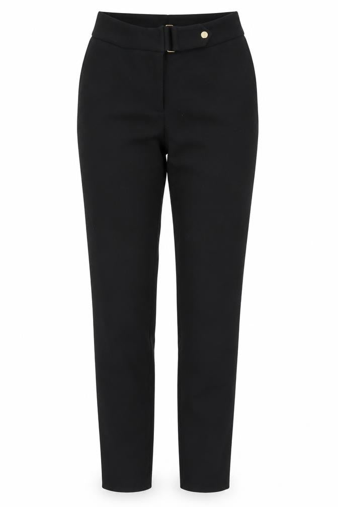 H&M Womens Black  Polyester Trousers  Size 8 L29 in Slim Zip