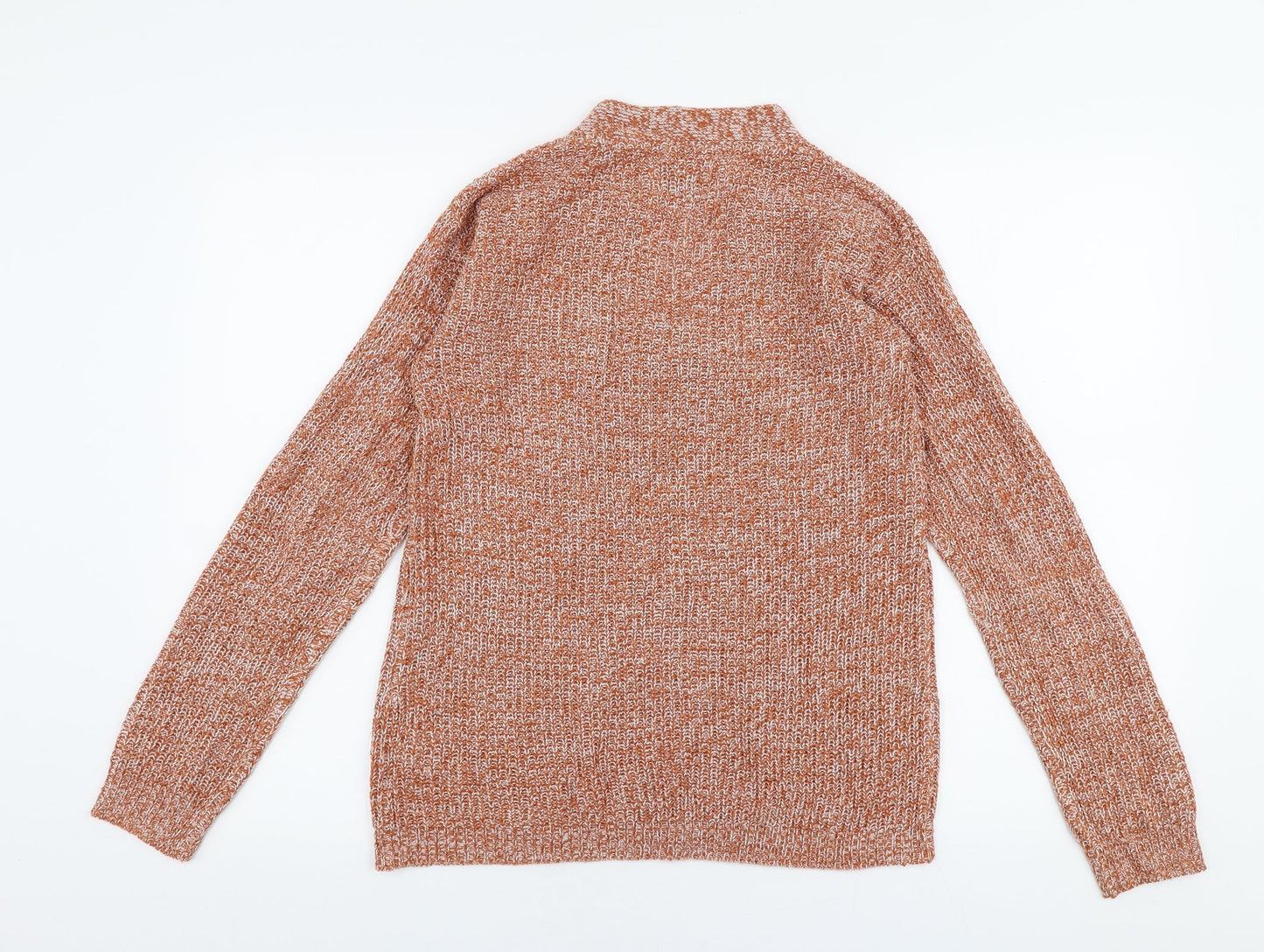 Papaya Womens Orange V-Neck  Acrylic Pullover Jumper Size S