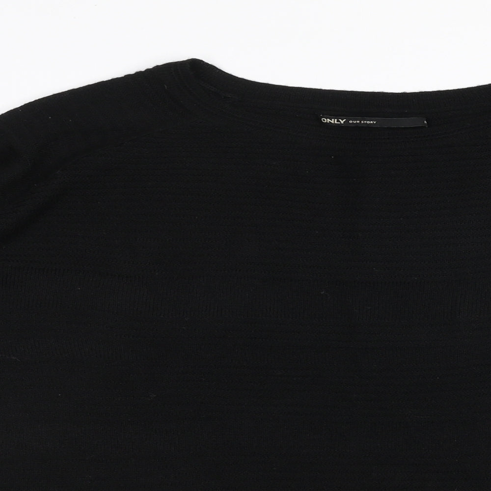 Only Womens Black Round Neck  Acrylic Pullover Jumper Size M