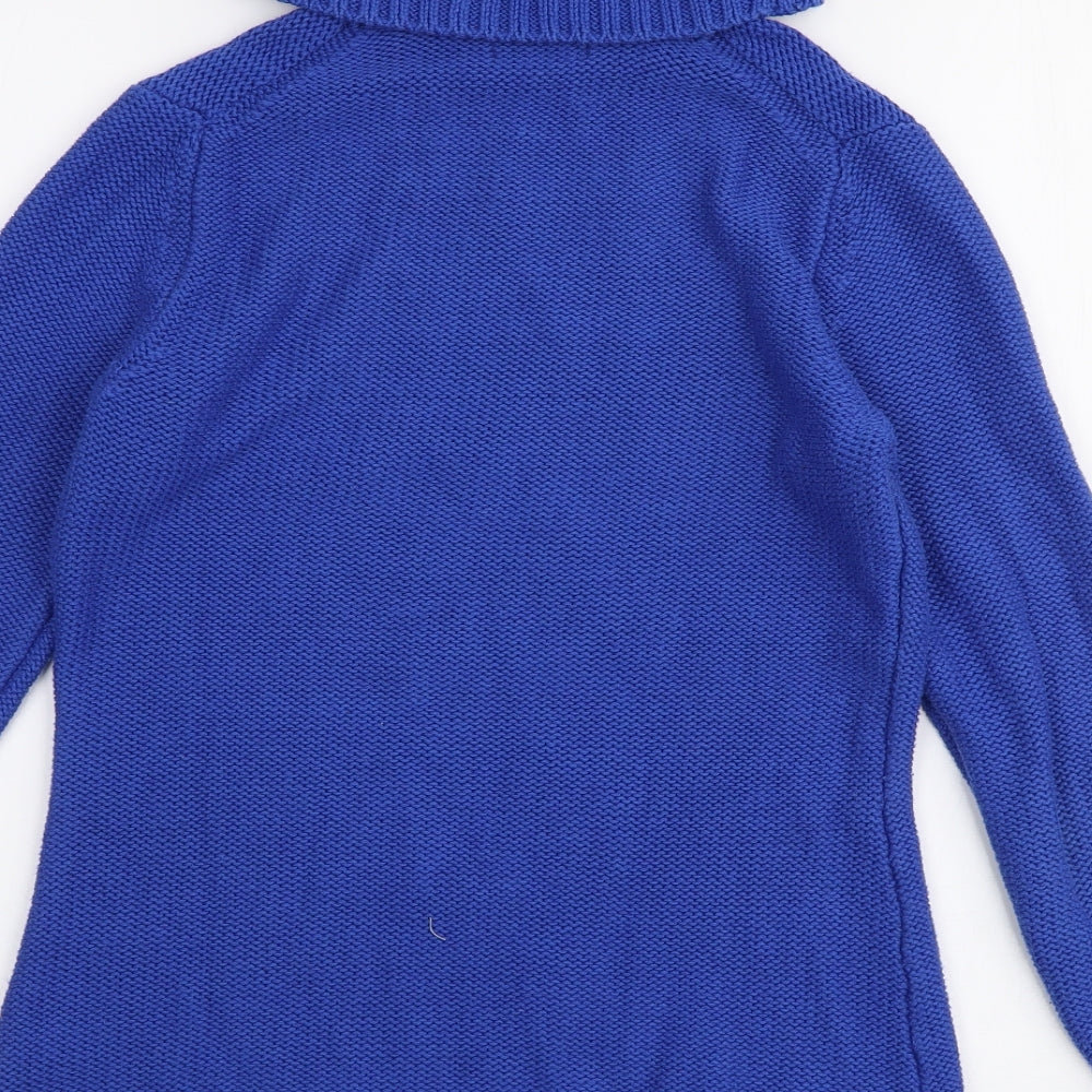 Gap Womens Blue Roll Neck  Cotton Pullover Jumper Size M
