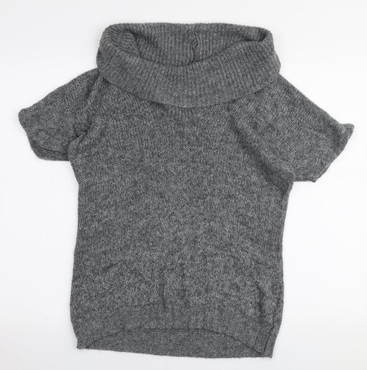 New Look Womens Grey Roll Neck  Acrylic Pullover Jumper Size 10