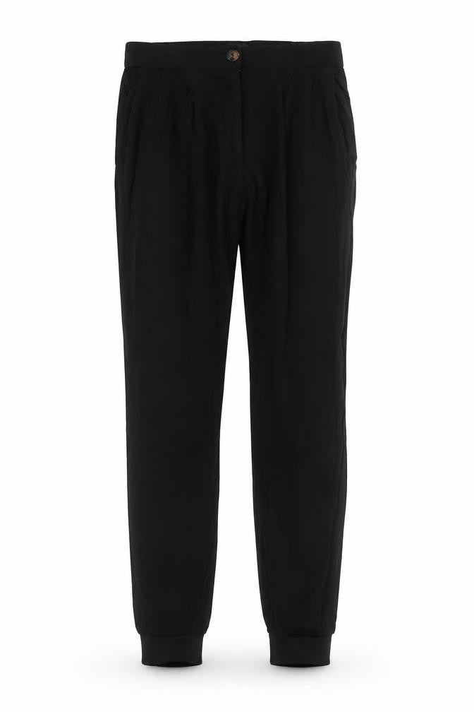 Topshop Womens Black  Polyester Jogger Trousers Size 8 L27 in Regular Zip