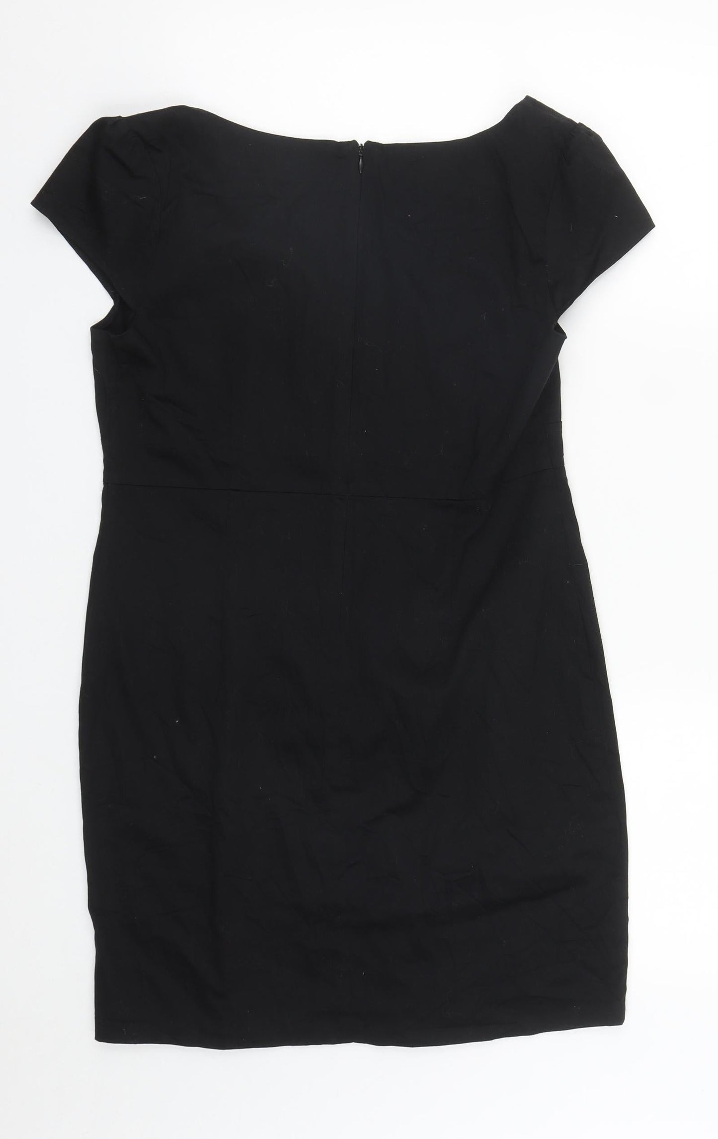 Be Beau Womens Black  Polyester Pencil Dress  Size 10  Round Neck Zip