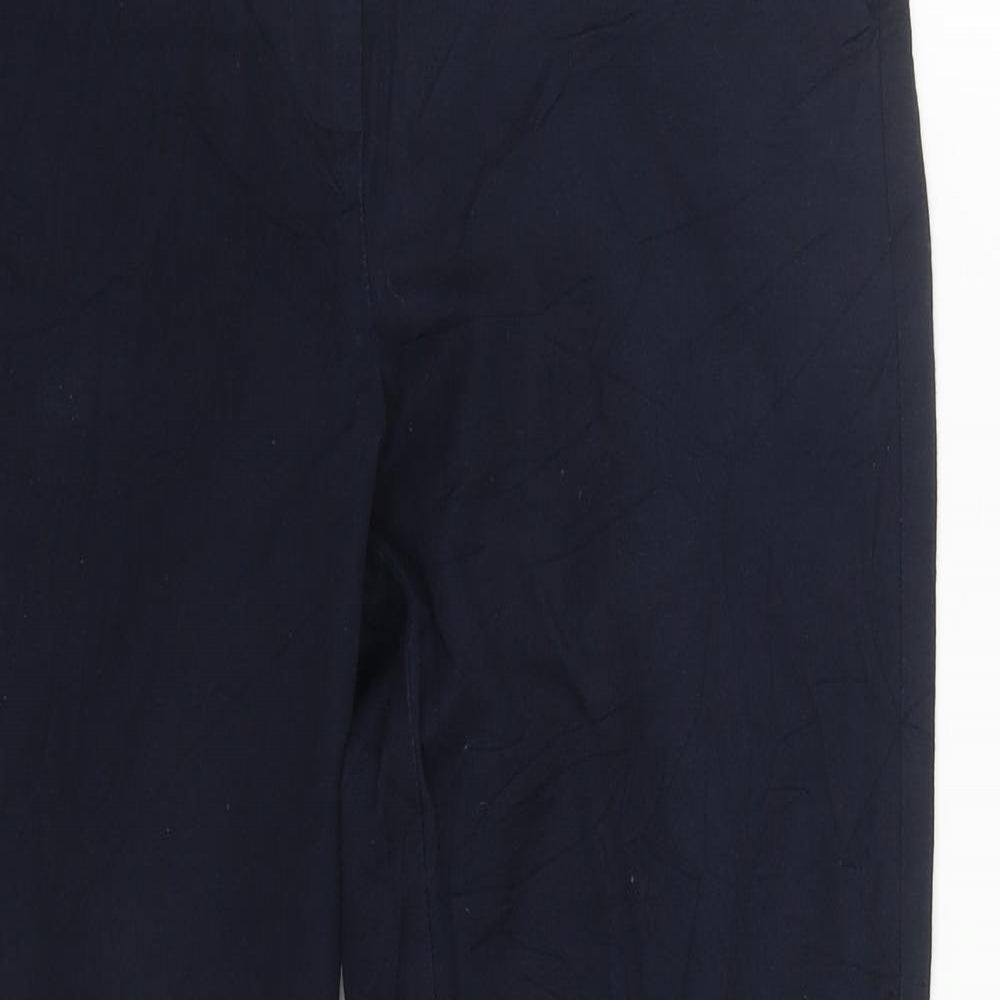 Marks and Spencer Womens Blue  Viscose Trousers  Size 10 L25 in Regular Zip