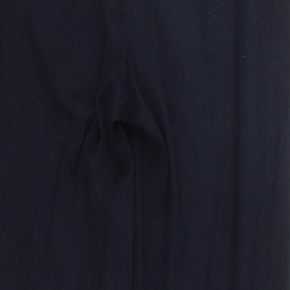 Marks and Spencer Womens Blue  Viscose Trousers  Size 10 L25 in Regular Zip