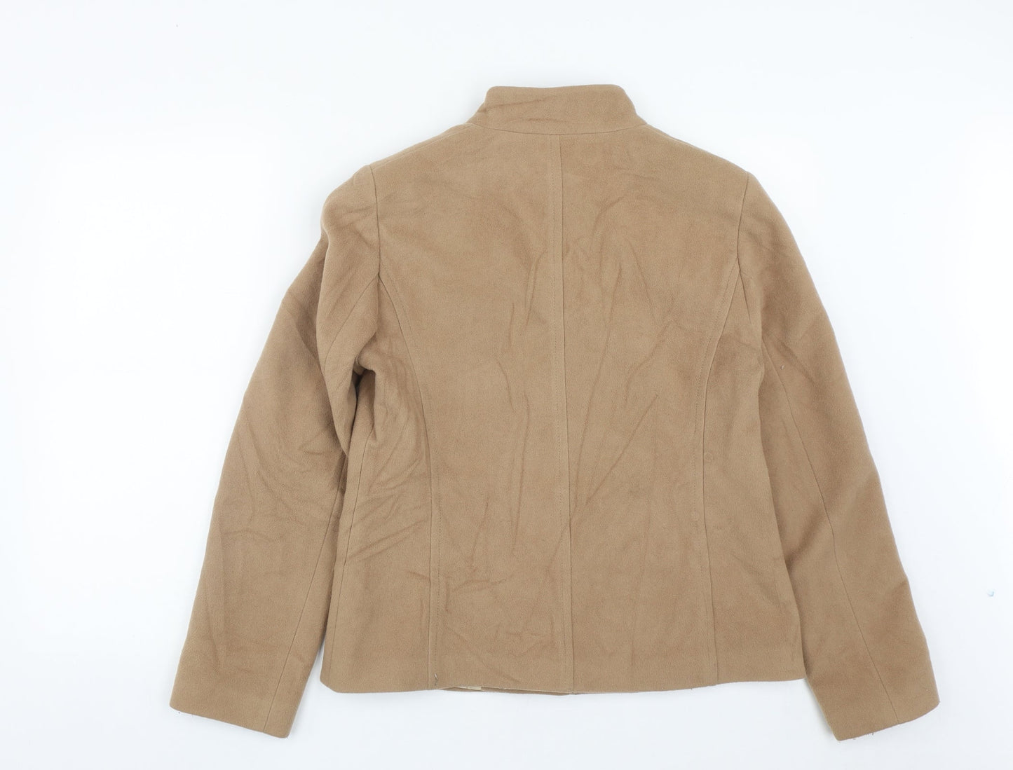 Marks & Spencer Womens Beige   Pea Coat Coat Size 14  Button