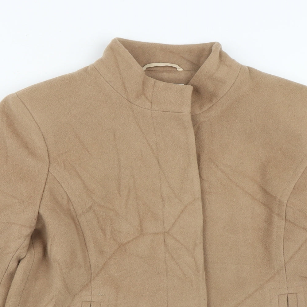 Marks & Spencer Womens Beige   Pea Coat Coat Size 14  Button
