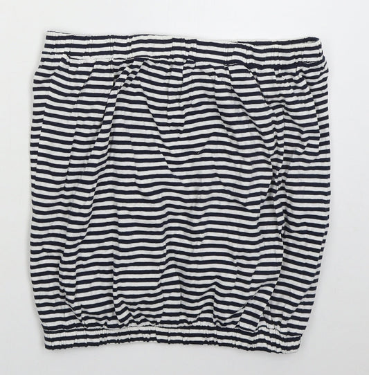 Board Angels Womens Blue Striped Cotton Basic Tank Size 14 Off the Shoulder