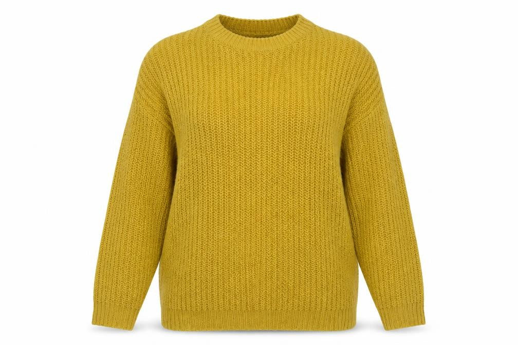New Look Womens Yellow Crew Neck  Acrylic Pullover Jumper Size S