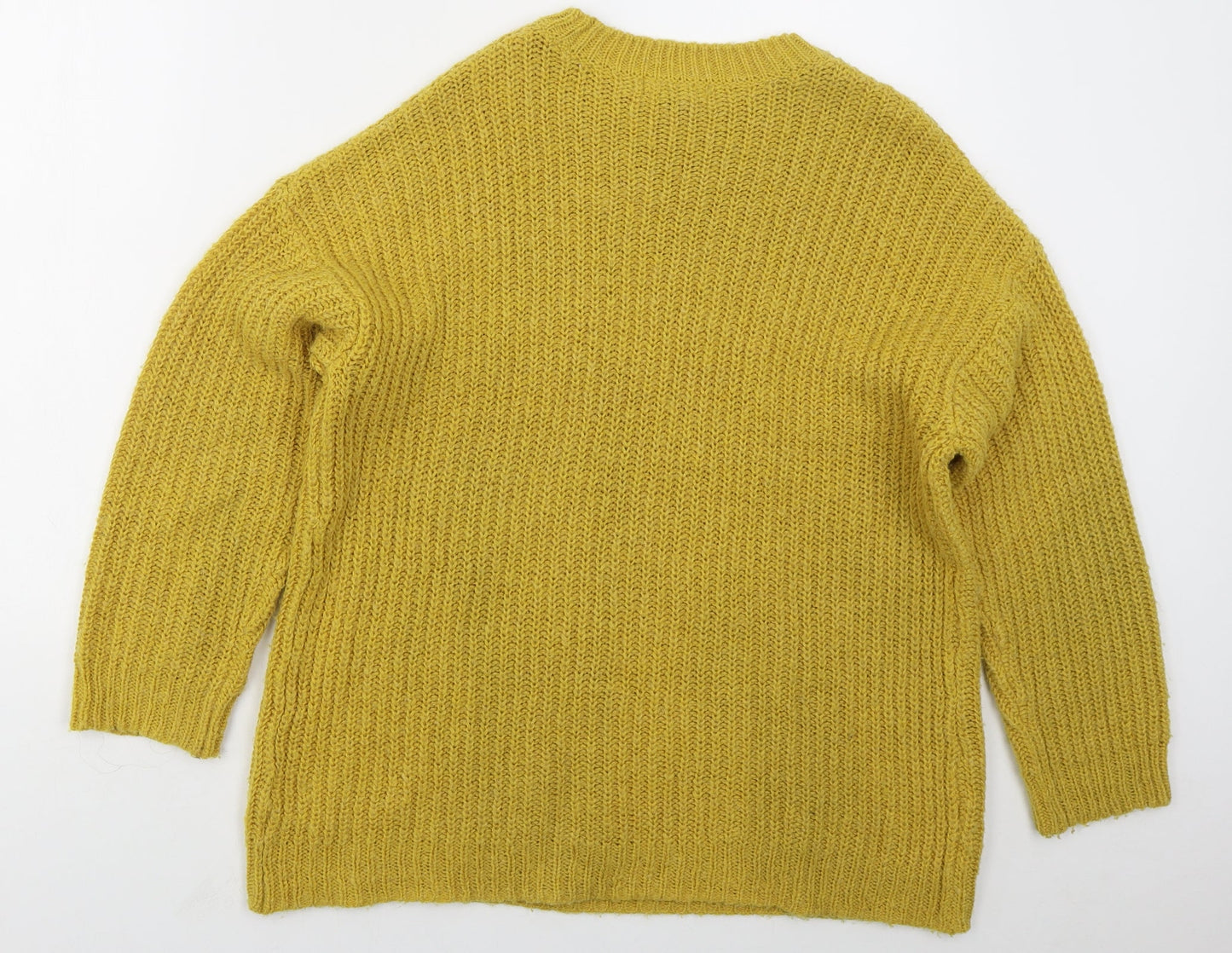 New Look Womens Yellow Crew Neck  Acrylic Pullover Jumper Size S
