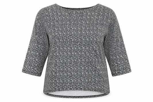 F&F Womens Black Floral Viscose Basic T-Shirt Size 12 Round Neck
