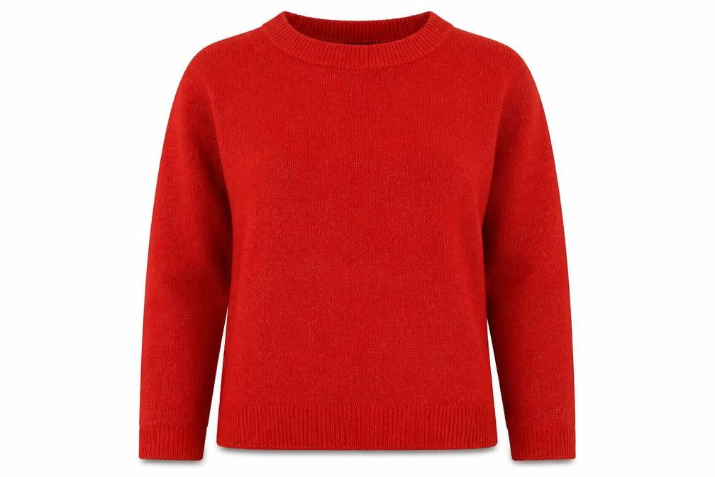 George Womens Red Crew Neck  Acrylic Pullover Jumper Size 8
