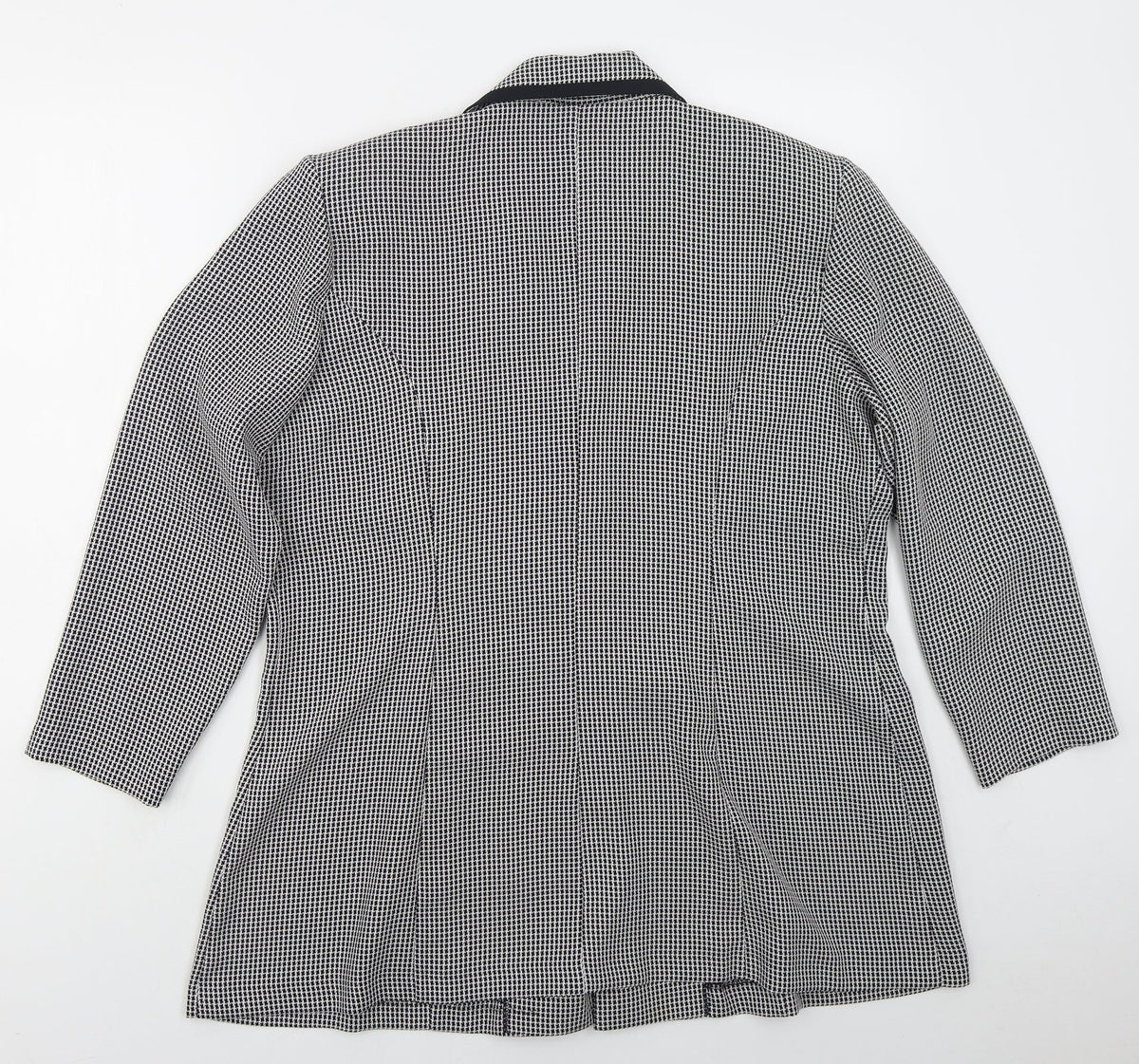 Prima Womens Blue Geometric Polyester Jacket Suit Jacket Size 20