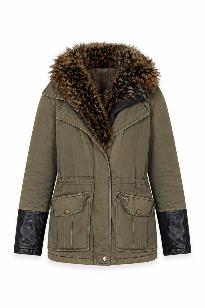 Papaya Womens Green   Parka Coat Size 10