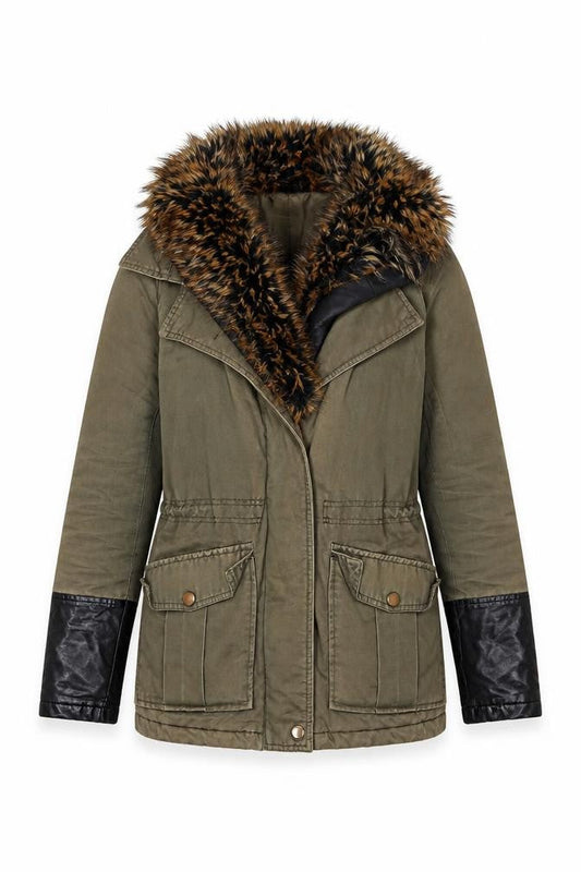 Papaya Womens Green   Parka Coat Size 10