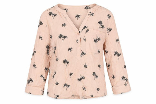 Atmosphere Womens Pink Geometric Viscose Tunic Blouse Size 10 V-Neck