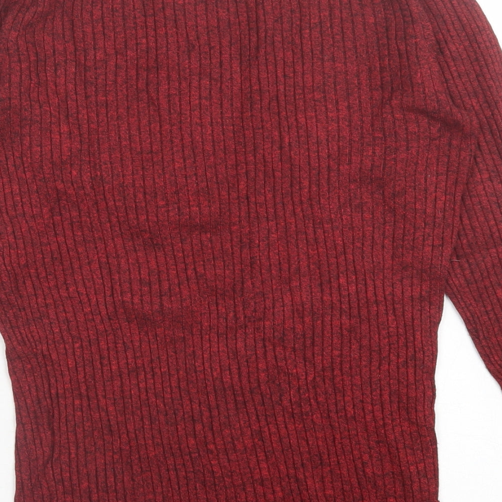 TU Womens Red Boat Neck  Viscose Pullover Jumper Size 8