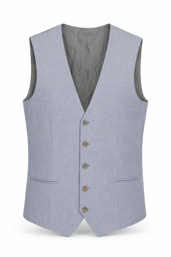 NEXT Mens Blue  Cotton Jacket Suit Waistcoat Size 38