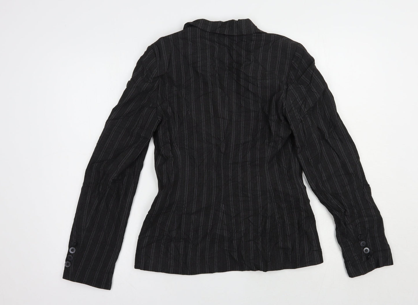 Slater Womens Grey Striped  Jacket Blazer Size 6  Button