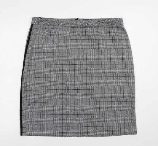 Ambria Womens Grey Plaid Polyester Straight & Pencil Skirt Size 20   Zip