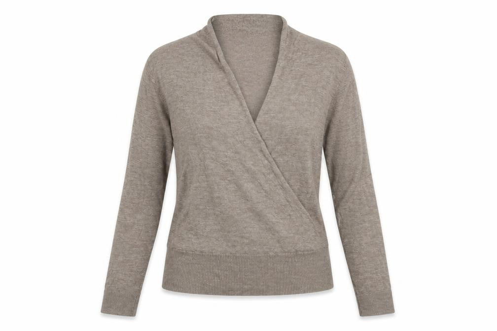 H&M Womens Brown V-Neck  Viscose Pullover Jumper Size XS