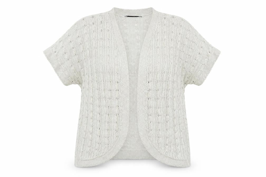 TU Womens Grey V-Neck  Acrylic Shrug Jumper Size M