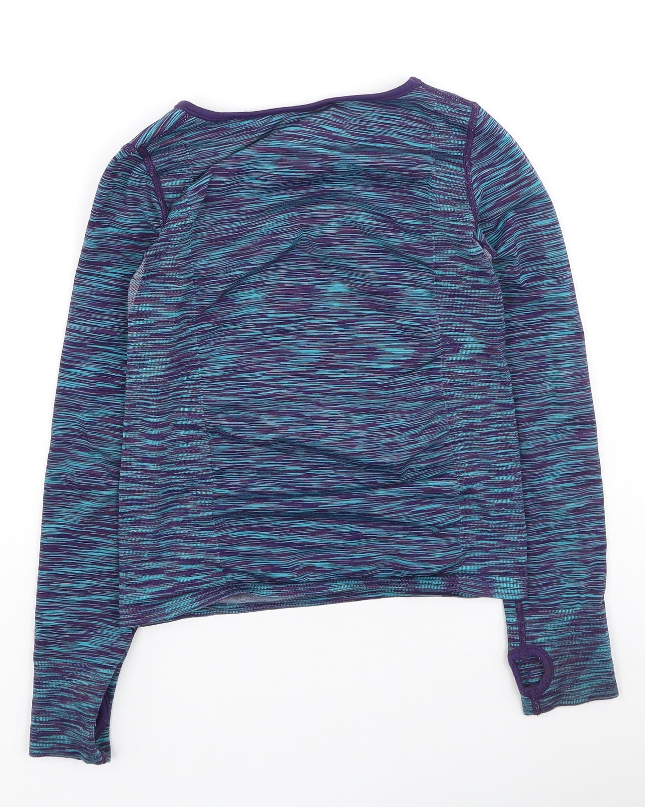 Preworn Girls Green  Polyester Basic Casual Size S Round Neck
